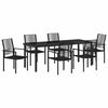 vidaXL Gar&eth;ur bor&eth;sett 7 pcs Svartur Dufth&uacute;&eth;a&eth; st&aacute;l