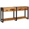 vidaXL Veggbor&eth; me&eth; sk&uacute;ffu 2 pcs Br&uacute;nn 161 x 33 x 75 cm Hart mang&oacute;tr&eacute;