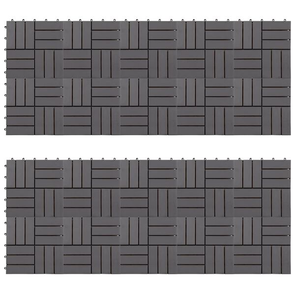 vidaXL Hellur á Verönd 20 stk. Ljósgráar Gegnheill Akasíuviður