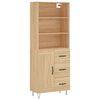 vidaXL Sk&aacute;pur Sonoma Eikarlitur 69,5x34x180 cm Samsettur Vi&eth;ur