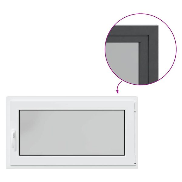 vidaXL kjallaragluggi &bdquo;RISOR&ldquo; 110x70 cm halla- og sn&uacute;ningsgluggi DIN h&aelig;gri antras&iacute;t