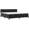 vidaXL LED Box Spring R&uacute;m me&eth; d&yacute;nu me&eth; led Svartur 200 x 200 cm Flauel