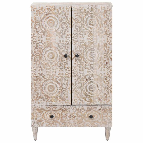 vidaXL H&aacute;r sk&aacute;pur me&eth; sk&uacute;ffu Hv&iacute;tt 60 x 33,5 x 100 cm Hart mang&oacute;tr&eacute;