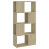 vidaXL B&oacute;kask&aacute;pur/Skilr&uacute;m Sonoma Eik 60x24x124,5 cm Samsettur Vi&eth;ur