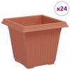 vidaXL Fermetra bl&oacute;mapottr 24 pcs Ekkert Rautt 16 x 16 x 14 cm Plast