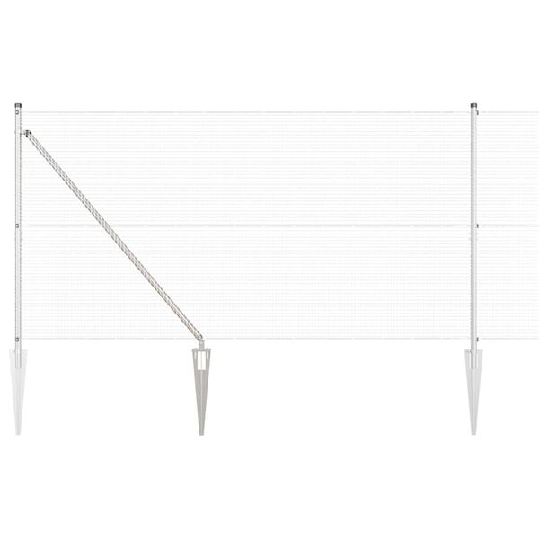vidaXL Gir&eth;ingarp&oacute;stur Silfur 25 x 1,2 m (16 x 16 mm net) St&aacute;l