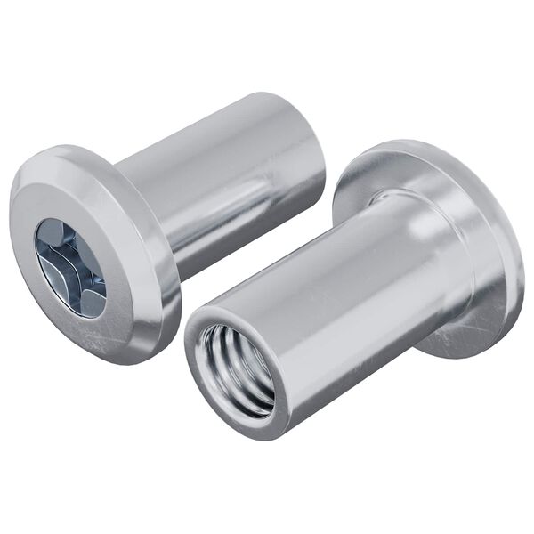 vidaXL L&aacute;sahnutur 2 pcs Silfur M6 x 15 mm St&aacute;l