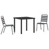 vidaXL Gar&eth;ur bor&eth;sett 3 pcs Antras&iacute;t Dufth&uacute;&eth;a&eth; st&aacute;l