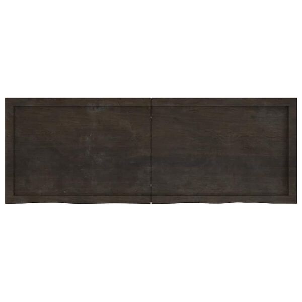 vidaXL Baðherbergisborðplata Brúnn 140x50x(2-4)cm Meðhöndlaður Viður