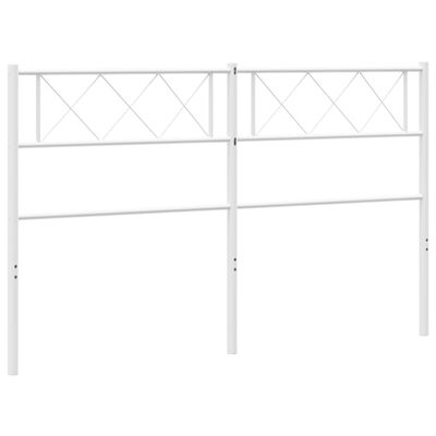 vidaXL Höfuðgafl úr Málmi Hvítur 150 cm