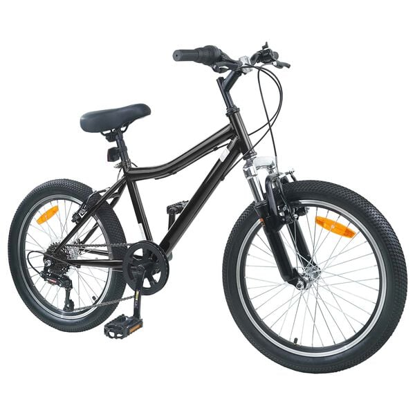 vidaXL Barnahj&oacute;l 20 Tommur 6-Speed fyrir 6-11 &aacute;ra Svartur