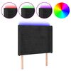vidaXL LED h&ouml;fu&eth;gafl Svart 83x16x118/128 cm Flauel