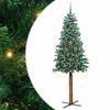 vidaXL Mj&oacute;tt j&oacute;latr&eacute; me&eth; 300 LED Gr&aelig;nn 210 cm PVC og solid furuvi&eth;