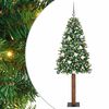 vidaXL Mj&oacute;tt j&oacute;latr&eacute; me&eth; 300 LED Gr&aelig;nn 210 cm PVC og solid furuvi&eth;