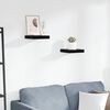 vidaXL Vegghengdar Hillur 2 stk. H&aacute;glans Svartar 23x23,5x3,8 cm MDF