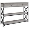 vidaXL Veggbor&eth; Gr&aacute;tt Sonoma 100x28x75 cm Samsettur Vi&eth;ur