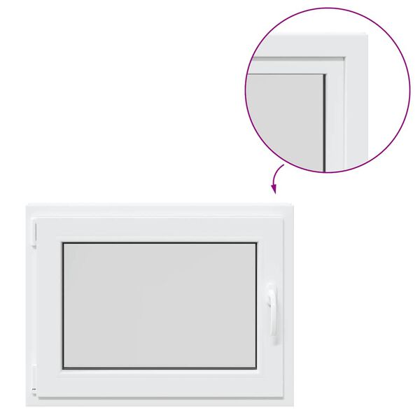 vidaXL kjallaragluggi &bdquo;RISOR&ldquo; 80x70 cm halla- og sn&uacute;ningsgluggi DIN vinstri hv&iacute;tur