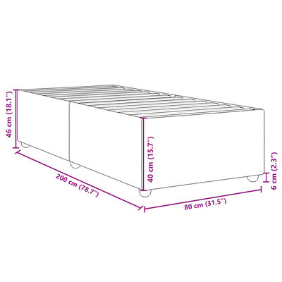 vidaXL Rúmgrind án Dýnu Svört 80x200 cm Tauáklæði