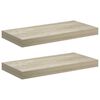 vidaXL Vegghengdar Hillur 2 stk. Eik 50x23x3,8 cm MDF