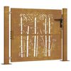 vidaXL Gar&eth;hli&eth; 100x75 cm &uacute;r corten st&aacute;li &uacute;r bambus
