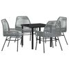 vidaXL Gar&eth;ur bor&eth;sett me&eth; p&uacute;&eth;i 5 pcs Gr&aacute;r p&oacute;l&yacute;rattan
