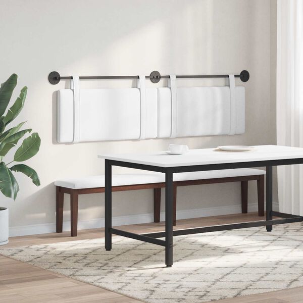 vidaXL Hengisk&aacute;li Vegghengt Einlita Hv&iacute;t 190 x 55 x 5 cm d&uacute;kur