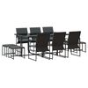 vidaXL Gar&eth;ur bor&eth;sett 11 pcs Svartur St&aacute;l