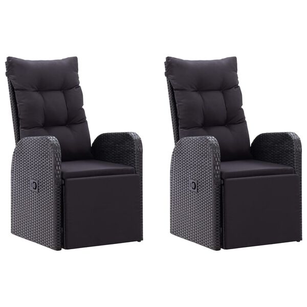 vidaXL 5 Hluta Garðborðstofusett Svart