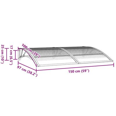 vidaXL Dyraskyggni Svart 150x100 cm Pólýkarbónat