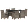 vidaXL Gar&eth;ur bor&eth;sett 7 pcs Gr&aacute;r p&oacute;l&yacute;rattan