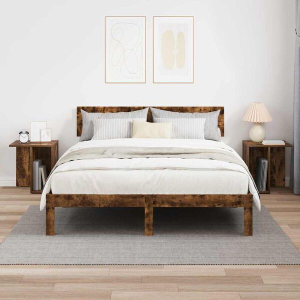 vidaXL Endabor&eth; 2 pcs Rau&eth;-eik 37 x 32 x 40 cm Samsettur vi&eth;ur