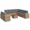 vidaXL 10 Hluta Gar&eth;s&oacute;fasett me&eth; Sessum Drappa&eth; P&oacute;l&yacute;rattan