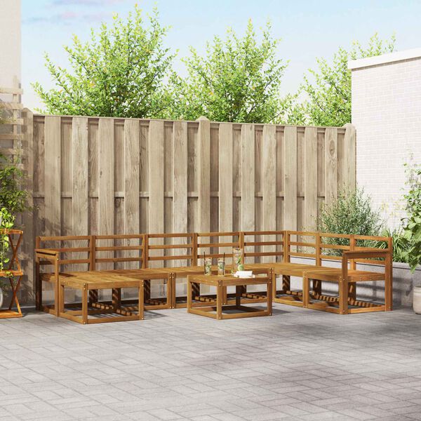 vidaXL &Uacute;ti s&oacute;fasett 9 pcs N&aacute;tt&uacute;rulegur Hrein akas&iacute;utr&eacute;