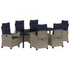 vidaXL Gar&eth;ur bor&eth;sett me&eth; p&uacute;&eth;i 7 pcs Gr&aacute;r p&oacute;l&yacute;rattan