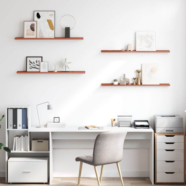 vidaXL Vegghylla me&eth; hillu 4 pcs Rau&eth;ur 100 x 9 x 3 cm Samsettur vi&eth;ur