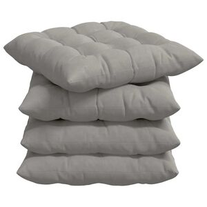vidaXL Setjpúðar 4 pcs Ljósgrár 40 x 40 x 6 cm Microfleece