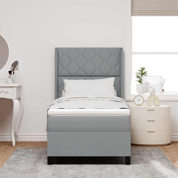 vidaXL LED Box Spring R&uacute;m me&eth; d&yacute;nu Lj&oacute;sgr&aacute;r 100 x 200 cm d&uacute;kur