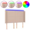 vidaXL LED h&ouml;fu&eth;gafl 147x16x118/128 cm Cappuccino-br&uacute;nt Le&eth;url&iacute;ki