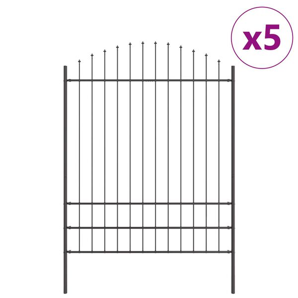 vidaXL Gar&eth;hefti 5 pcs Gr&aacute;r 170 x 225 cm Dufth&uacute;&eth;a&eth; st&aacute;l