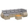 vidaXL 8 Hluta Gar&eth;s&oacute;fasett me&eth; Sessum Drapplitu&eth; Blanda P&oacute;l&yacute;rattan