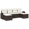 vidaXL S&oacute;fasett me&eth; p&uacute;&eth;i me&eth; geymslu 6 pcs Br&uacute;n og hv&iacute;t p&oacute;l&yacute;rattan