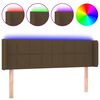 vidaXL LED h&ouml;fu&eth;gafl D&ouml;kkbr&uacute;nt 147x16x78/88 cm Efni