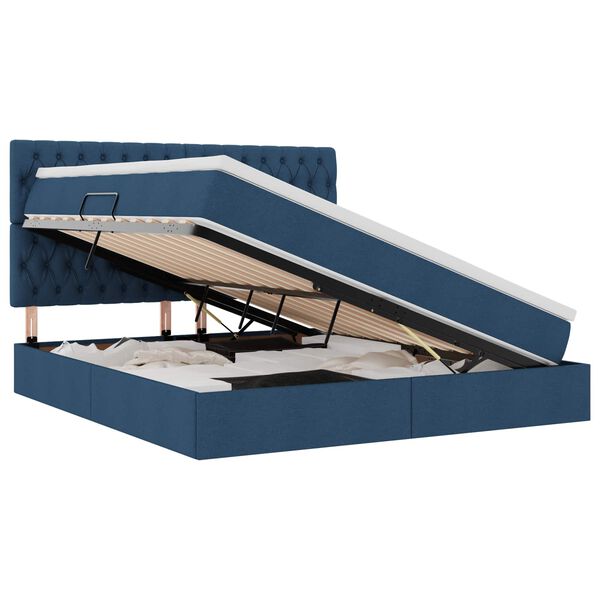 vidaXL R&uacute;m me&eth; geymslur&yacute;mi og d&yacute;nu Bl&aacute;r 160 x 200 cm P&oacute;l&yacute;ester