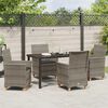 vidaXL Gar&eth;ur bor&eth;sett 5 pcs Gr&aacute;r p&oacute;l&yacute;rattan