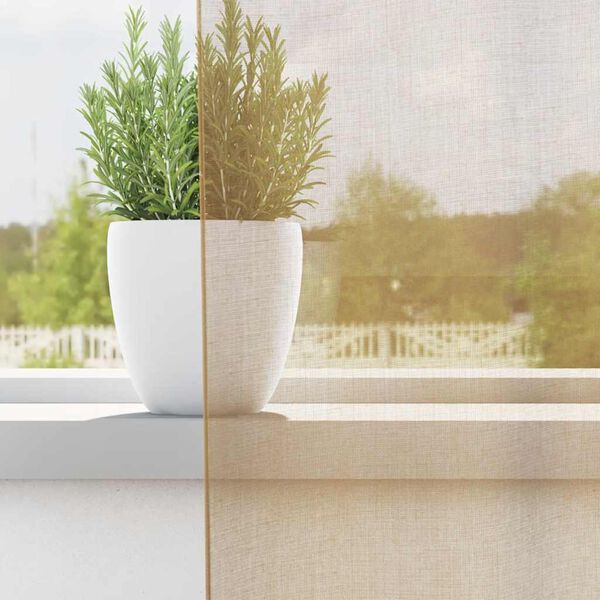 vidaXL Voile Gluggatjöld með Grommets 2 stk Sand