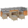 vidaXL Gar&eth;s&oacute;fa sett me&eth; p&uacute;&eth;i 10 pcs Beige og lj&oacute;sgr&aacute;r