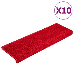 vidaXL Stigamottur 10 stk 65x21x4 cm rau&eth;ar r&eacute;tthyrndar br&uacute;nir