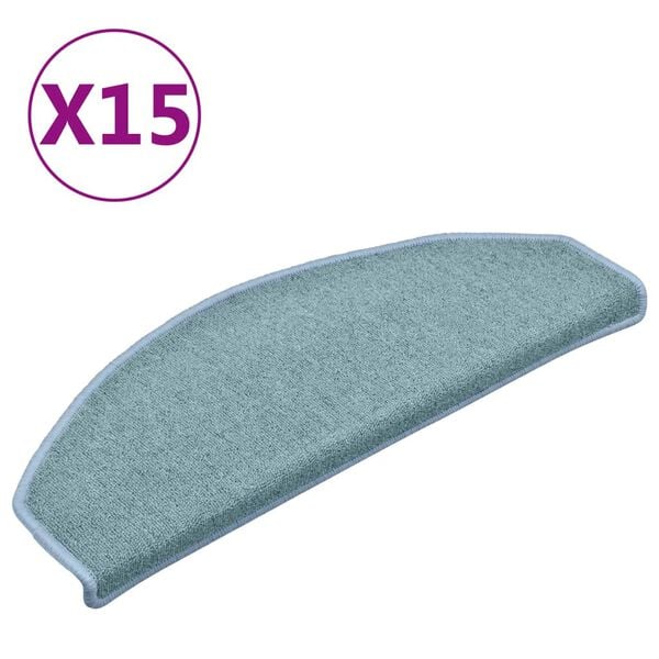 vidaXL Stigamottur 15 stk 65x24x4 cm sj&aacute;varbl&aacute;ar h&aacute;lfhringlaga st&oacute;rar
