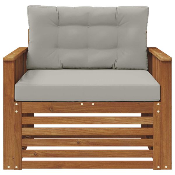 vidaXL &Uacute;ti s&oacute;fasett Solid Akas&iacute;uskei&eth; og P&oacute;lyester N&aacute;tt&uacute;rulegur