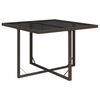 vidaXL Gar&eth;bor&eth; Br&uacute;nt 109x107x74 cm P&oacute;l&yacute;rattan og Gler